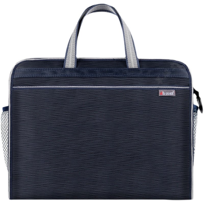 定制文件袋加大手提帆布大容量牛津布拉链商务办公文包会议水杯兜