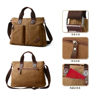 通勤男款手提包帆布包商务休闲斜挎包背包大容量单肩包男士公文包