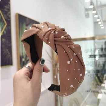 速发New 2019 Fashion Girls Headband Handmade Shining Pearls