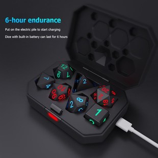 ElectroniZc Powered Set 7Pcs Glow Dice LED Battery Luminous