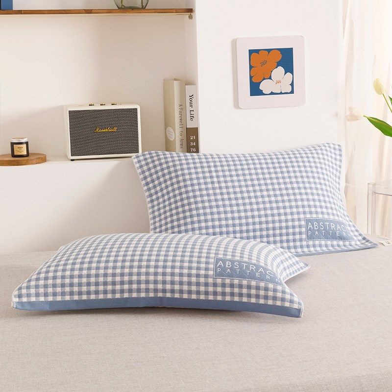 纯色全棉枕巾一对装枕头巾防头油男生纱布吸汗防尘防水枕套巾