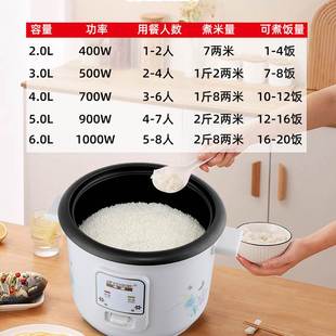 2人小型宿舍迷你电饭锅蒸煮 饭煲3 6升家用多功能1
