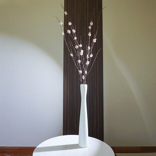 新中式长款细高陶瓷花瓶白色电视墙高款装饰花器格栅玄关柜摆件