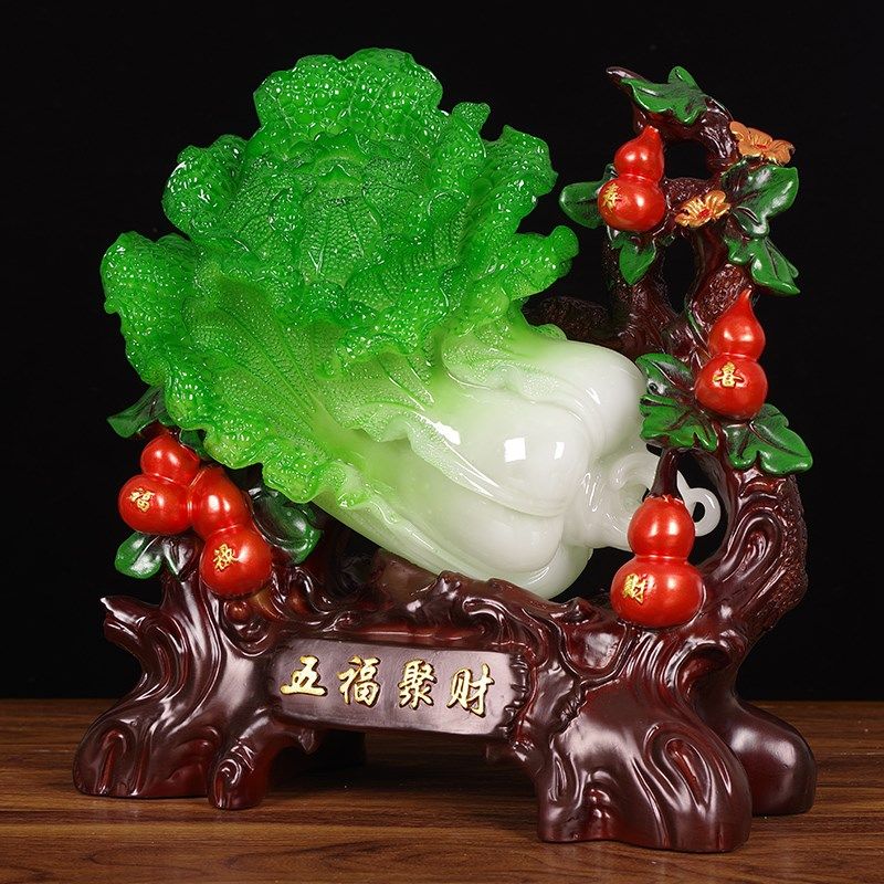 玉白菜摆件五福聚财葫芦家居客厅酒柜电视柜玄关装饰乔迁开业礼品,家居饰品,装饰摆件,淘宝优惠券,粉丝福利购,淘宝优惠卷