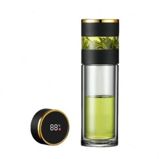 双层茶叶茶水分离n玻璃杯男士 便携水杯办公室泡茶杯女过滤杯子