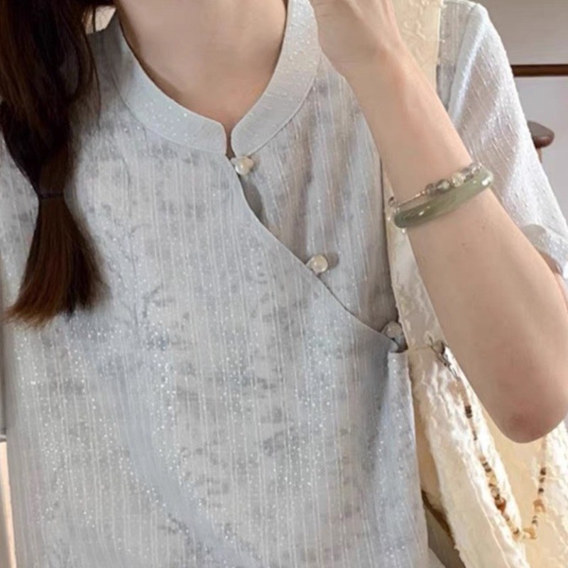 现货夏装减龄气质茶系搭配一整套轻熟国风新中式汉服连衣裙子女两