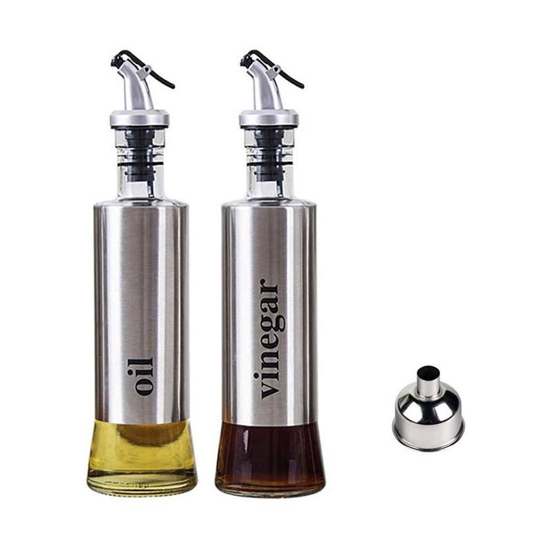 网红300ML Oil& Vinegar Bottle Set, 2 Pcs Olive Oil Dispense