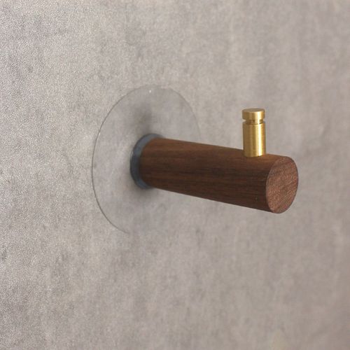 实木挂钩木质铜墙壁打孔入户进门挂衣钩玄关卧室衣帽装饰钥匙挂钩
