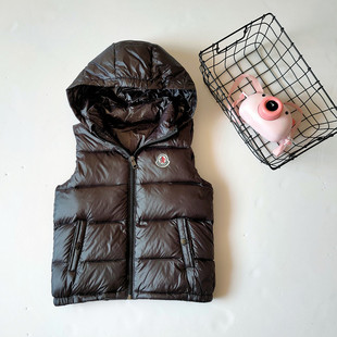 儿童羽绒服马甲秋冬季背心宝宝外穿男童女童加厚坎肩马夹银色外套