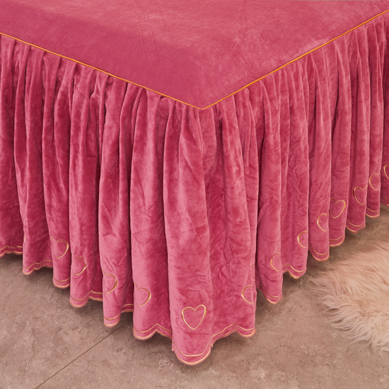 欧式纯色婴儿绒床裙单件加厚宝宝绒床罩三件套床单保护套加绒冬季,床上用品,床裙,淘宝优惠券,粉丝福利购,淘宝优惠卷