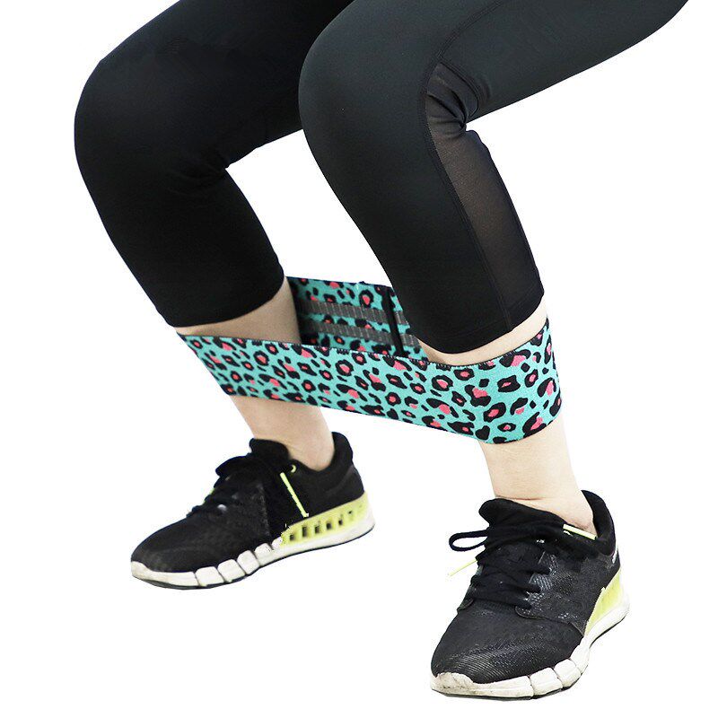 ni Leopard Print Yoga Squat Circle Loop Hips Resistance Band
