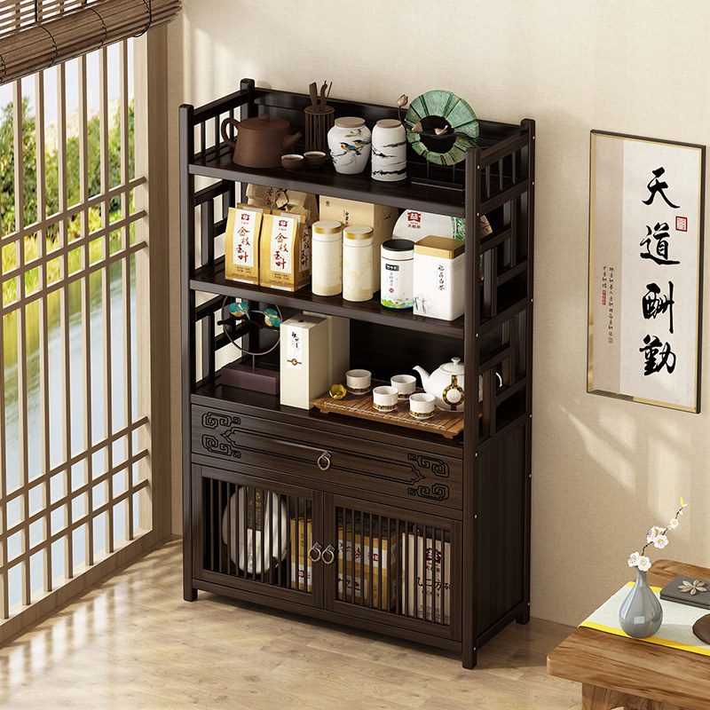 茶架子置物架博古架实木中式茶室茶叶柜展示柜茶桌边柜茶具收纳层,住宅家具,多宝格/博古架,淘宝优惠券,粉丝福利购,淘宝优惠卷