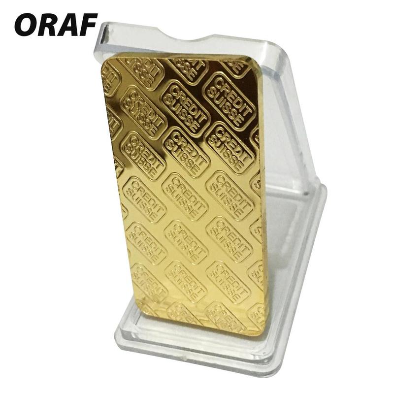 速发50*28MM Replica 24ct Gold Plated CREDIT Layered Bullion