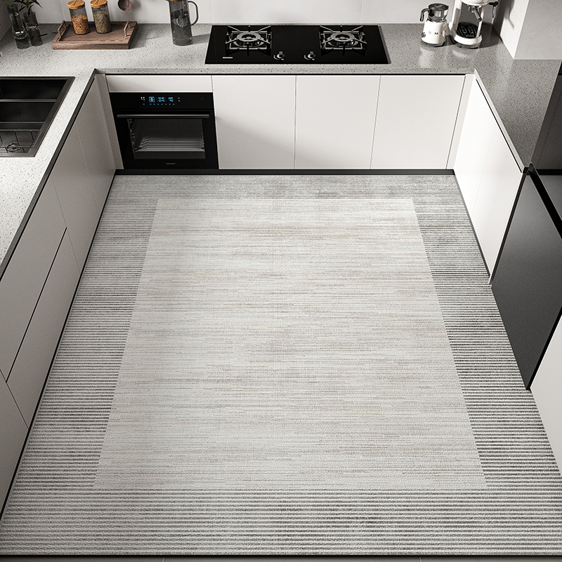 厨房专用地垫门垫地毯脚垫皮革pvc防污防水防滑可擦W免洗入户垫子