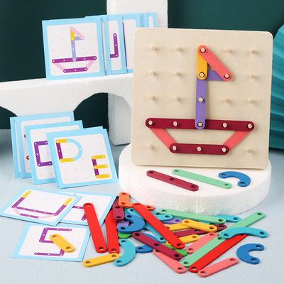 速发Coogam Wooden Toys Geoboard Mathematical Manipulative Bl