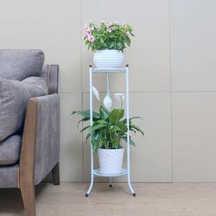 客厅艺术花台多层绿萝简易功能绿箩花盆铁艺小双层花架子圆形室内