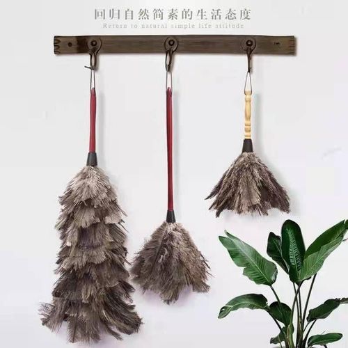 鸵鸟鸡毛掸子家用手工除尘神器防静电可伸缩清扫吸尘掸不掉毛加厚