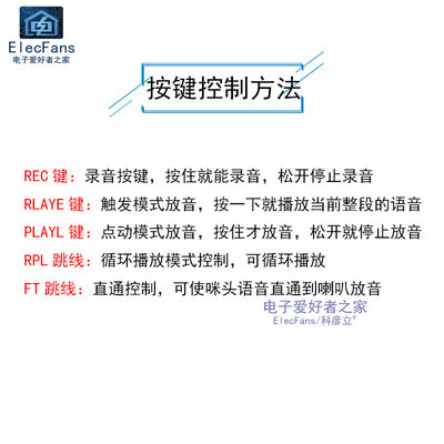 极速ISD1820 8-20秒录音语音播放模块 扩音喊话器板载咪头 带0.5W