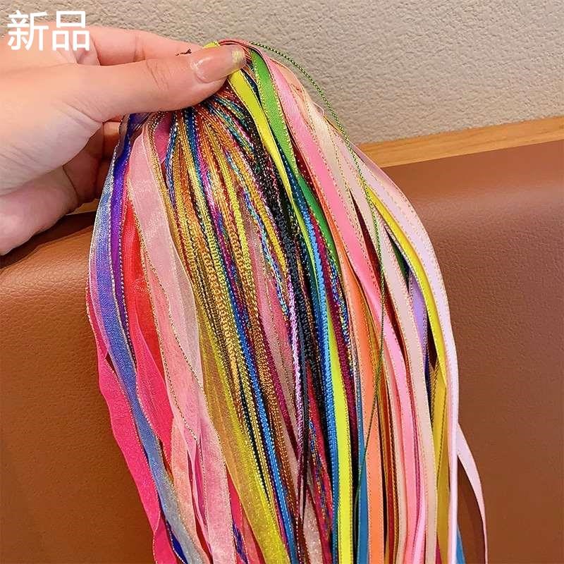 编发彩绳脏脏辫头绳脏辫发绳神彩器丝带儿童色七彩彩带小女孩新品