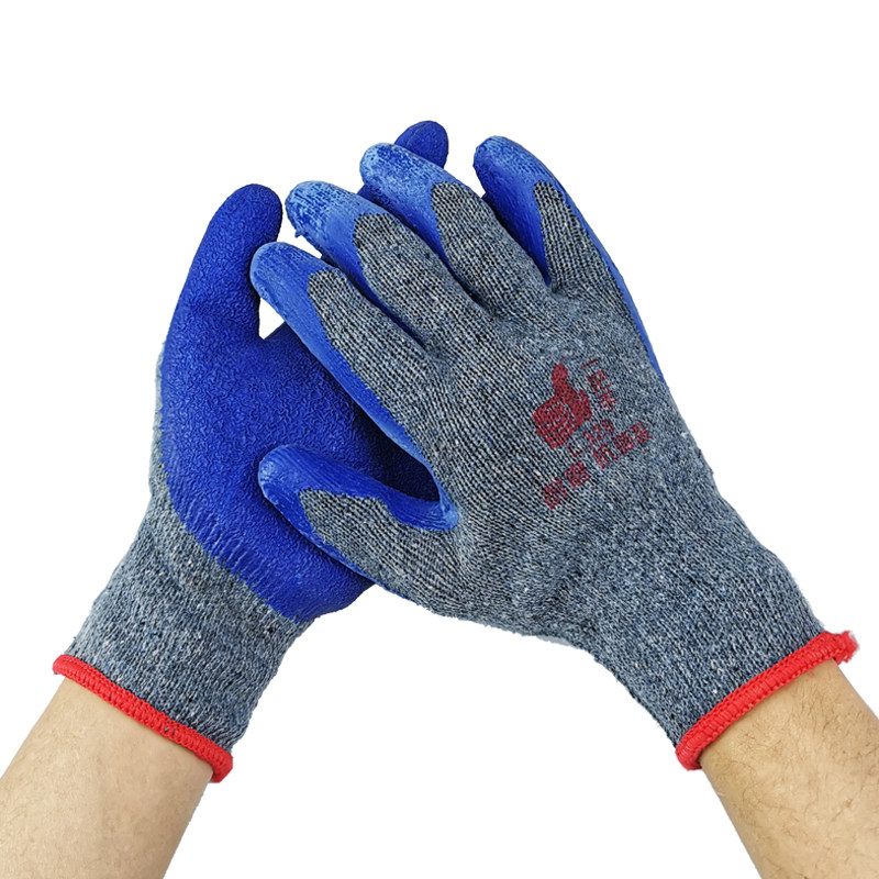 登升劳保手套一把手328耐磨高弹抓握力强浸胶加厚防滑工地12双装