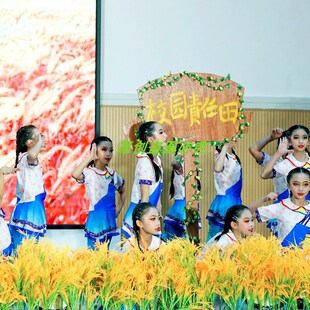 田间山歌里稻谷香学生舞蹈团体舞演出田园风表演服劳动儿童舞蹈服