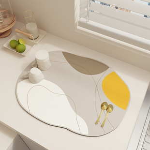 厨房沥水垫吧台碗盘杯子防霉干燥垫酒店洗手台吸水速干隔水隔热垫