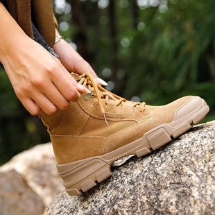 夏户外运动透气高帮徒步登山鞋女轻便防水防滑沙漠靴冲锋鞋春