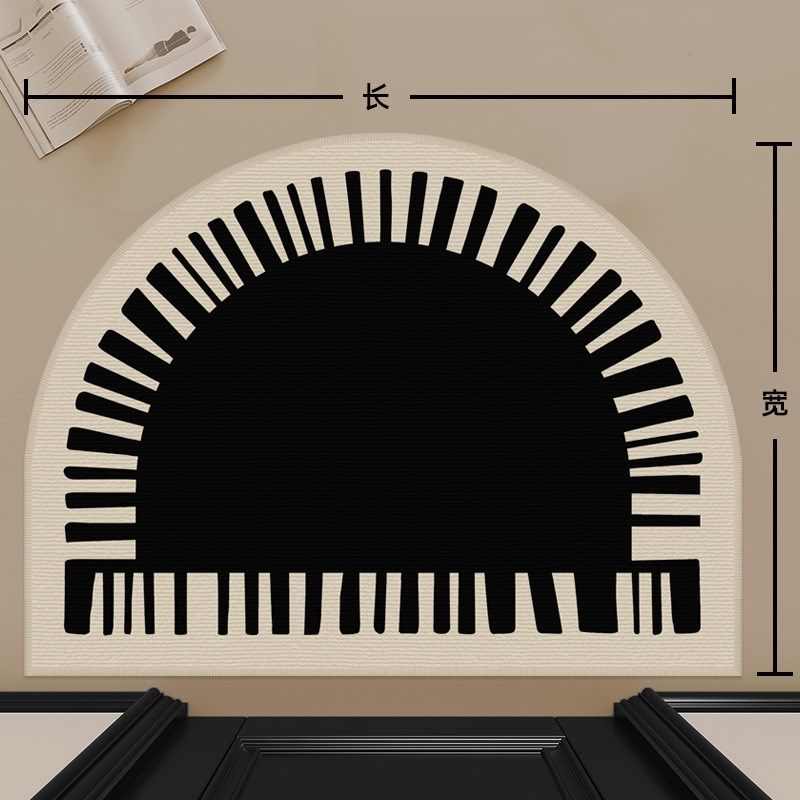 圈绒地垫半圆形入户门垫家用门口进门客厅地毯高级感玄关耐脏脚垫,居家布艺,入户地垫,淘宝优惠券,粉丝福利购,淘宝优惠卷