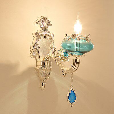 Blue Living Room Crystal Wall Lamp Bedside Bathroom Lamps Ba