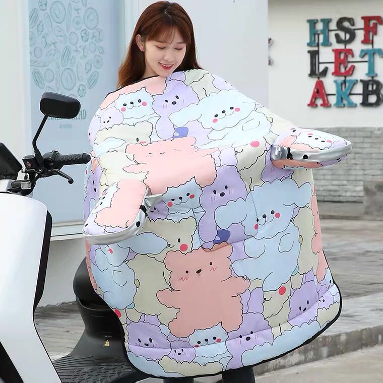 电动车挡风被冬季女加绒加厚防寒防风罩电车电瓶摩托防雨秋冬防水