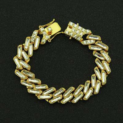 推荐Accessory bracelet domineering hip-hop men's inlaid colo