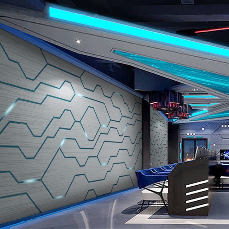 科技感墙纸科幻太空舱壁纸办公室墙布背景墙装修电竞网吧装饰壁画