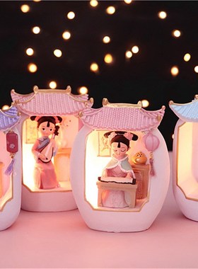 琴棋书画宫廷格格摆件古风汉服娃娃女孩房间装饰品送学生节日礼品