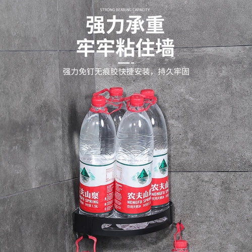 黑色三角浴室卫生间置物架厕所洗浴洗刷间放东西的壁挂架子不锈钢