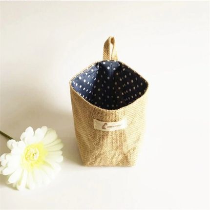 速发Living Room Storage Sack Cloth bags Hanging Grocery clot