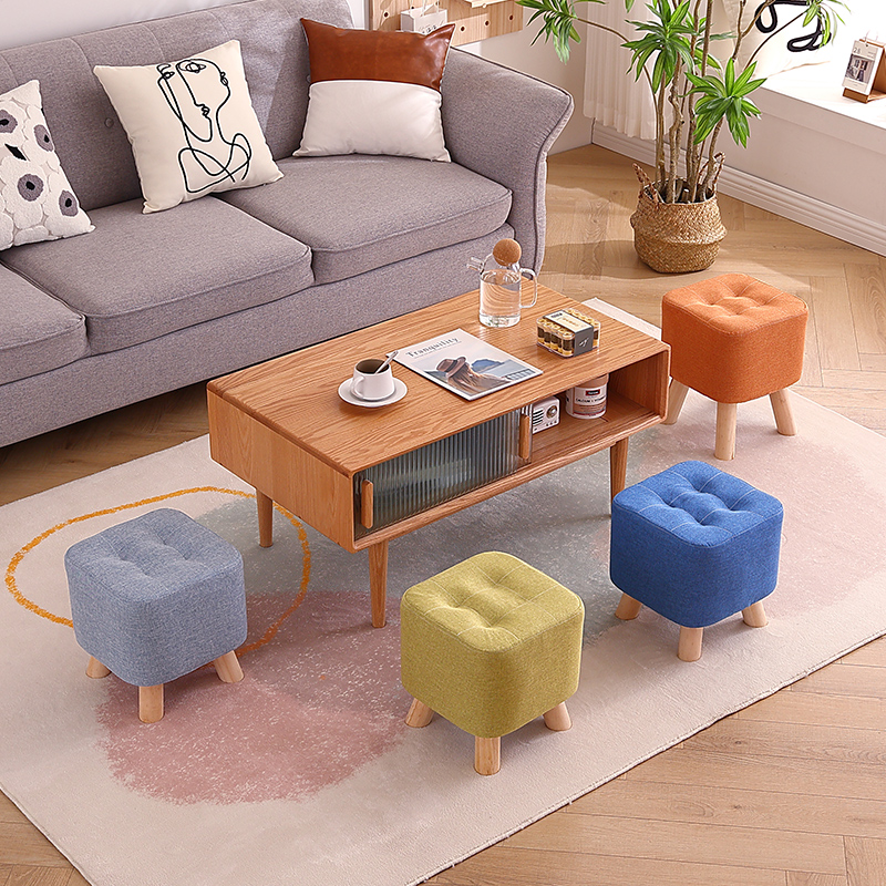 实木小凳子小方凳板凳矮凳家用布艺沙发客K厅门口北欧换鞋矮墩网