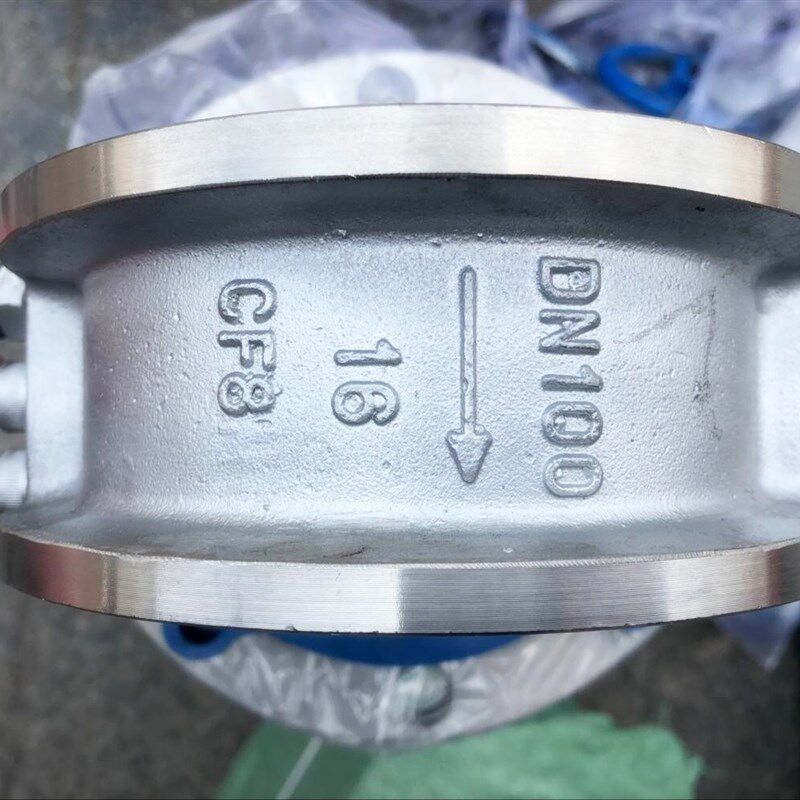 04不锈钢对夹双瓣式止回阀h77x-16p 对夹蝶型软密封止回阀