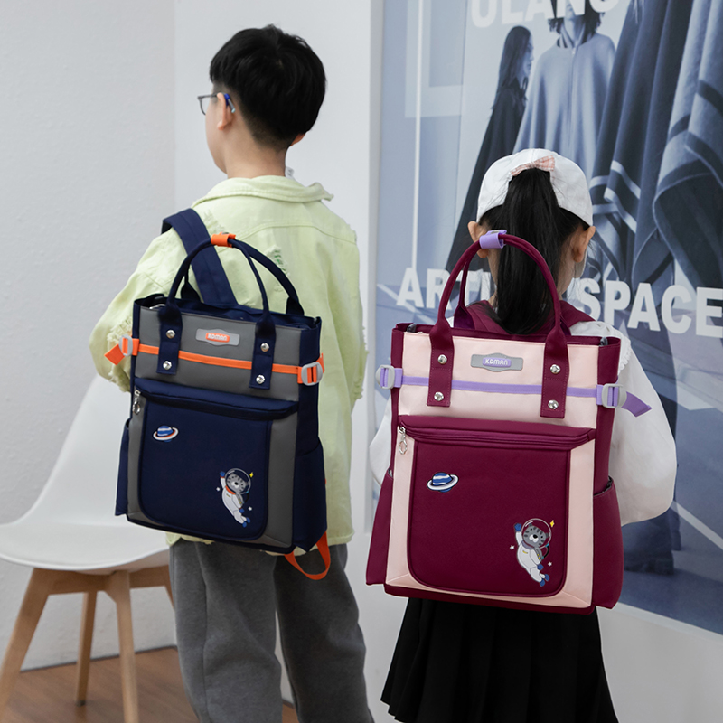 儿童补习袋小学生补课书包男女童作业包轻便手提补习班双肩包背包