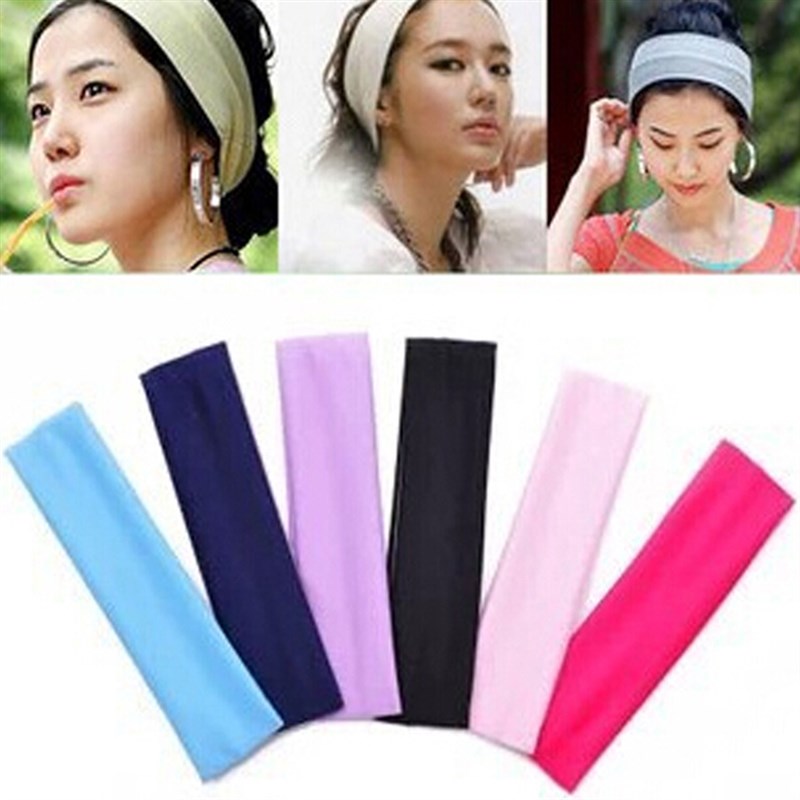 推荐Solid Sports Headband Women Fashion Elastic Hair Bands R