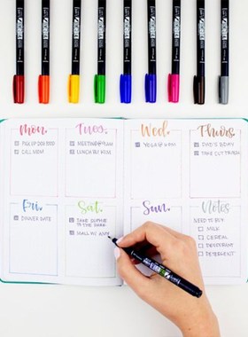 Tombow Fudenosuke Colour Brush Calligraphy Pens Hand Letter