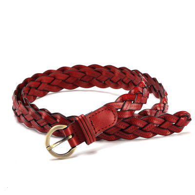 极速Cowhide Weave Belt For Women  Braid Belt Fashion Newest