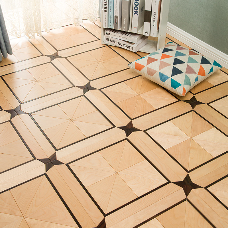 三层实木拼花地板多层复合酸枝白枫木客厅卧室地热地暖环保e0欧式