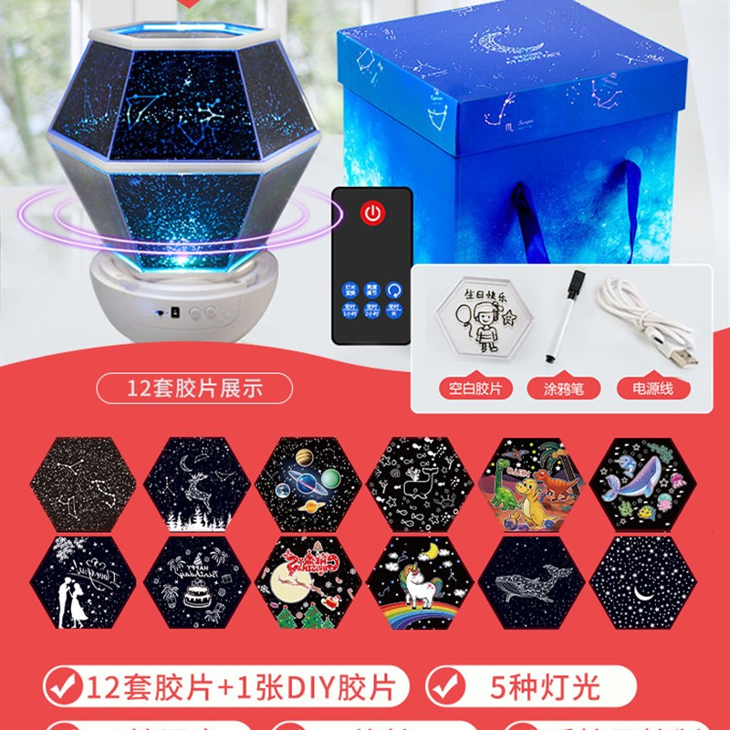 生日场景布置装饰星空投影灯女孩房间网红卧室浪漫氛围彩灯