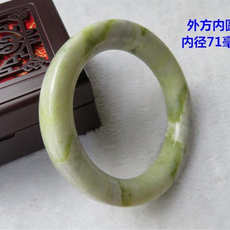 特大号 加厚 岫玉飘花玉镯 大号臂镯 手环 男女款大圈口手饰 礼物