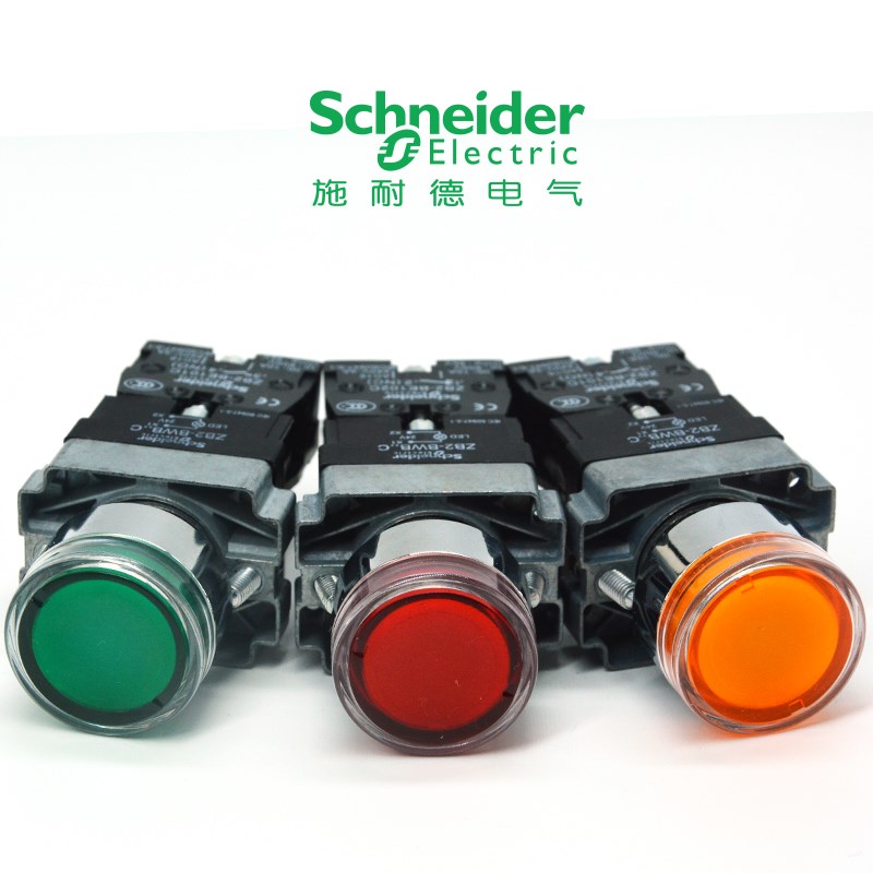 施耐德自复位带灯按钮开关XB2BW33B1C绿色常F开24V 220VXB2BW34M1