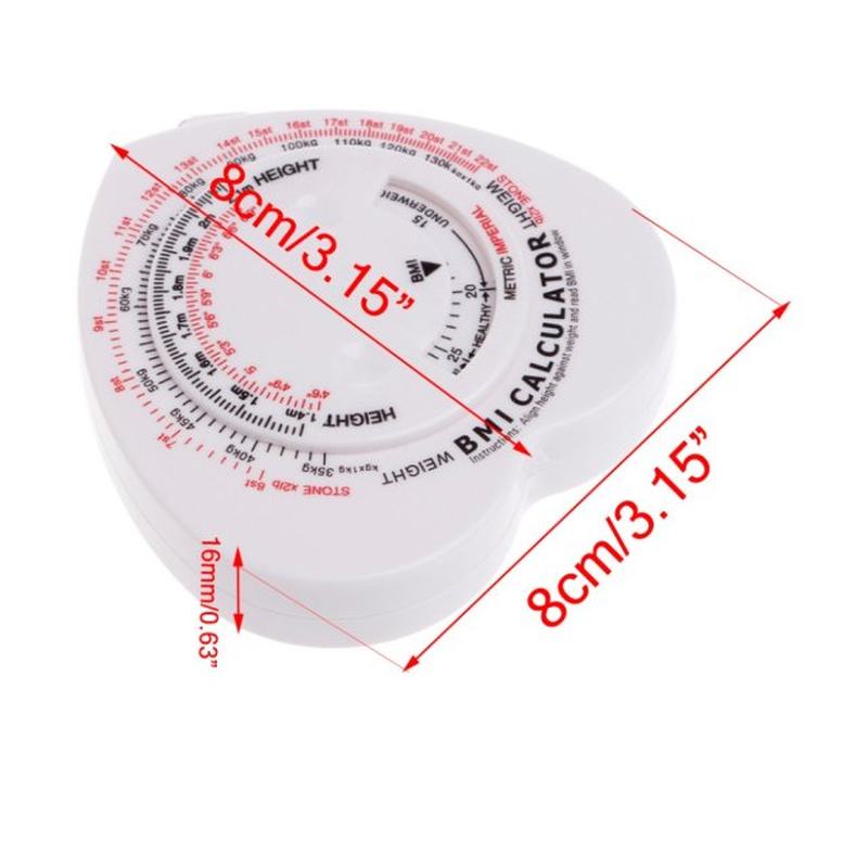 网红1.5M Colored Tape Heart-shaped BMI Body Mass Index Tape