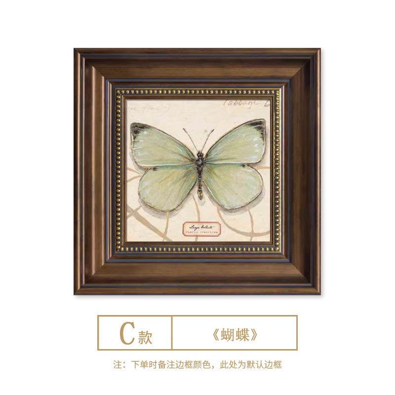 复古美式乡村沙发背景墙壁v画餐厅卧室玄关四联挂画花鸟客厅装饰