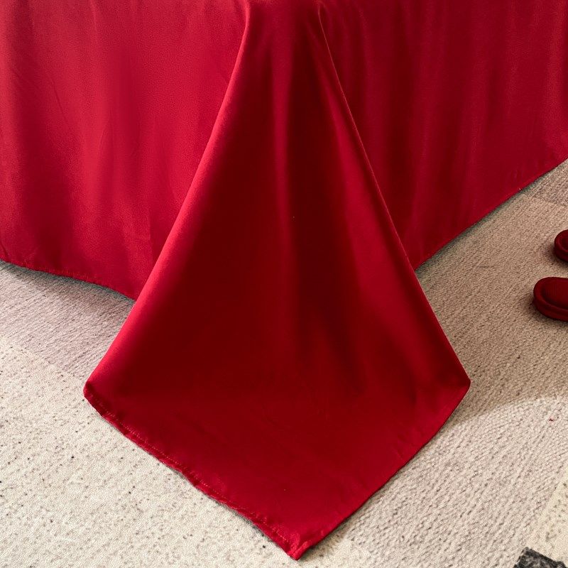 轻奢高级感婚庆四件套大红色被套全棉床单纯棉结婚床上用品新婚房,床上用品,婚庆床品套件,淘宝优惠券,粉丝福利购,淘宝优惠卷