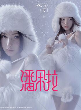 2023冬季雪景圣诞写真主题服装C女孩时尚皮草私房艺术照摄影演出