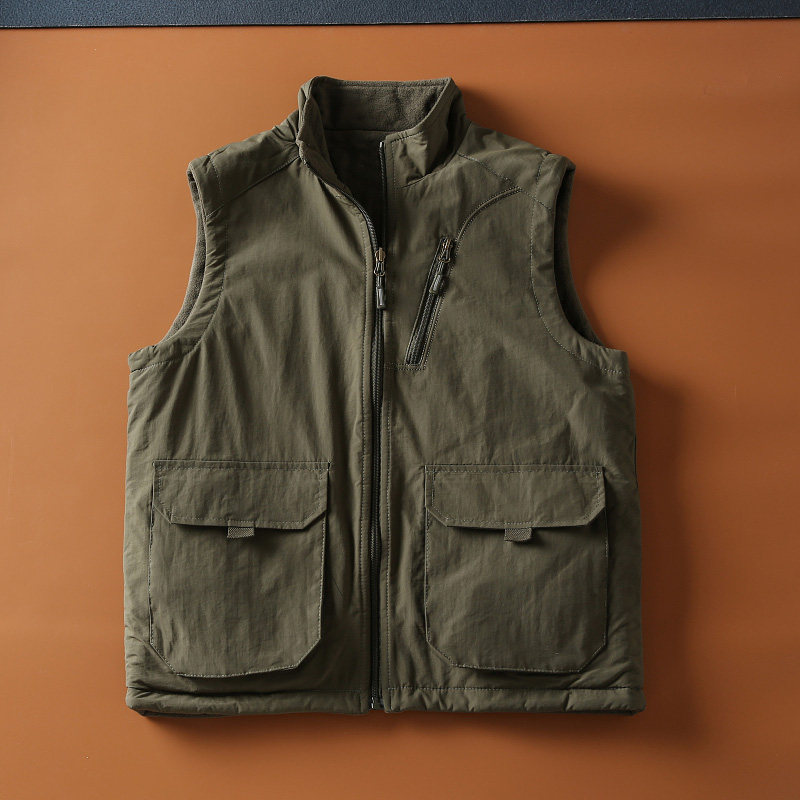 秋冬新款户外防风防水男士摇粒绒加绒加厚保暖双面穿多袋工装马甲,男装,常规马甲,淘宝优惠券,粉丝福利购,淘宝优惠卷